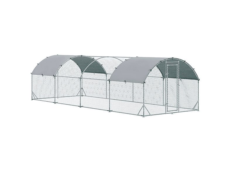 Gallinero de Exterior - PAWHUT D51-321V03, para Mascota pequeña, Plata