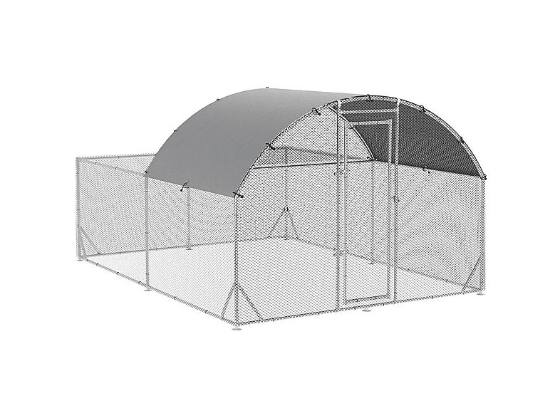 Gallinero de Exterior - PAWHUT D51-346V00SR, para Mascota pequeña, Plata