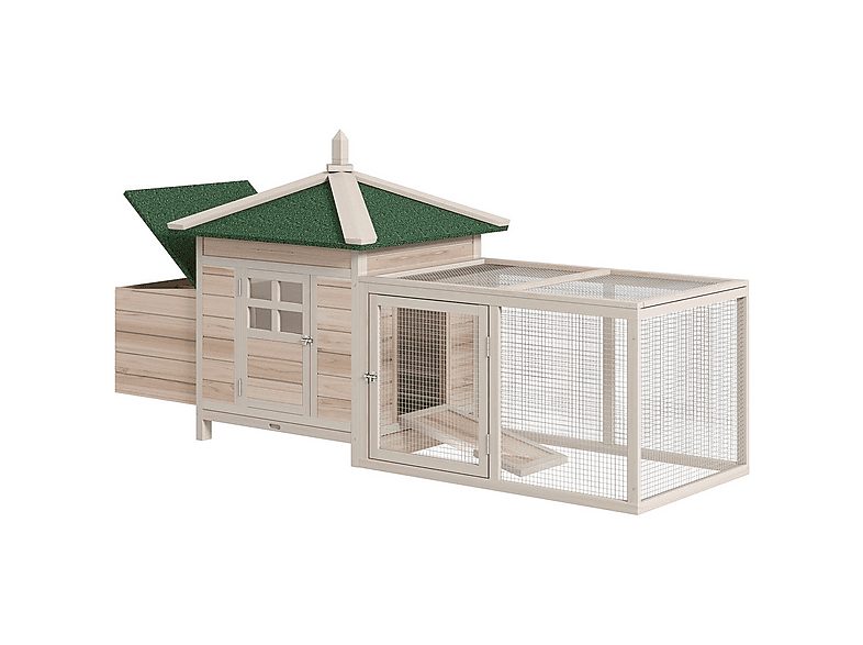 Gallinero de Madera - PAWHUT D51-092, para Mascota pequeña, Madera Natural