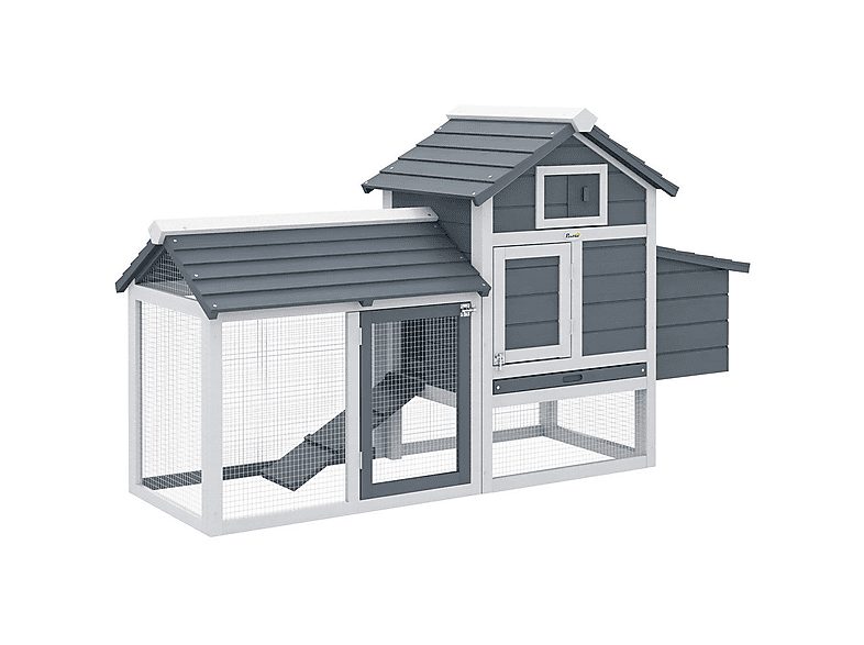 Gallinero de Madera - PAWHUT D51-108WT, para Otros, Gris