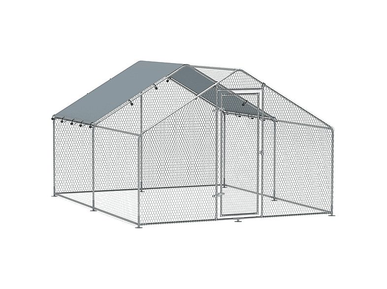 Gallinero de Madera - PAWHUT D51-435V01SR, para Mascota pequeña, Plata