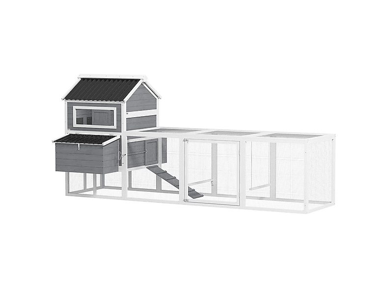 Gallinero de Madera - PAWHUT D51-462V00LG, para Mascota pequeña, Gris Claro