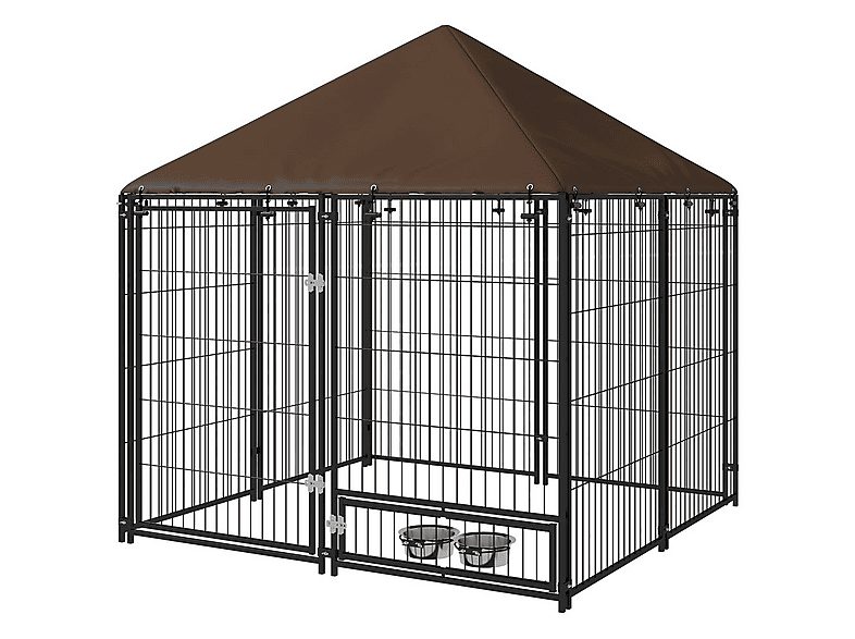 Jaula de exterior para perros - PAWHUT D02-057V01CF, para Perro, Café