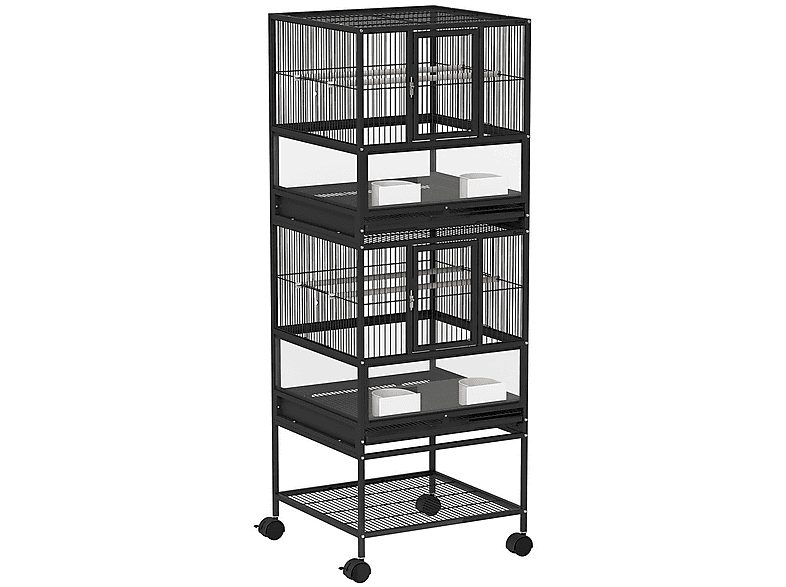 Jaula para pájaros - PAWHUT D10-107V01BK, para Pájaro, Negro