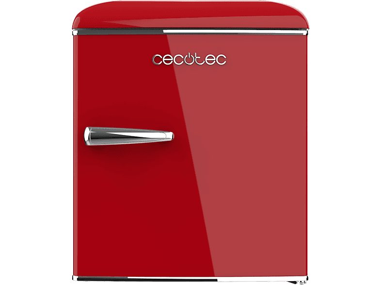 Nevera pequeña - Cecotec Bolero Coolmarket TT Origin 45 Red, 55 cm, 45 l, LED interior, Tirador cromado, Red