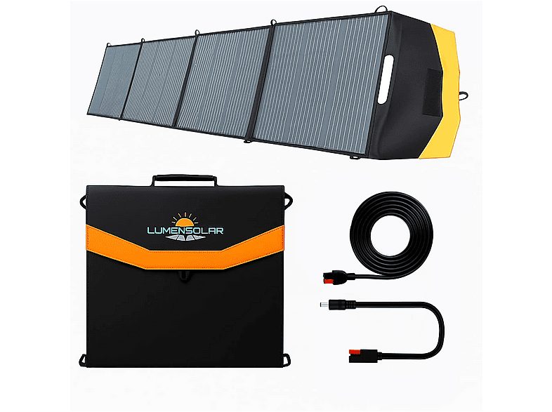Panel solar portátil - TIENDA EURASIA Módulo Solar Plegable con Soporte, 200W MAX, Salidas Múltiples, DC, USB, Tipo C, 200 W