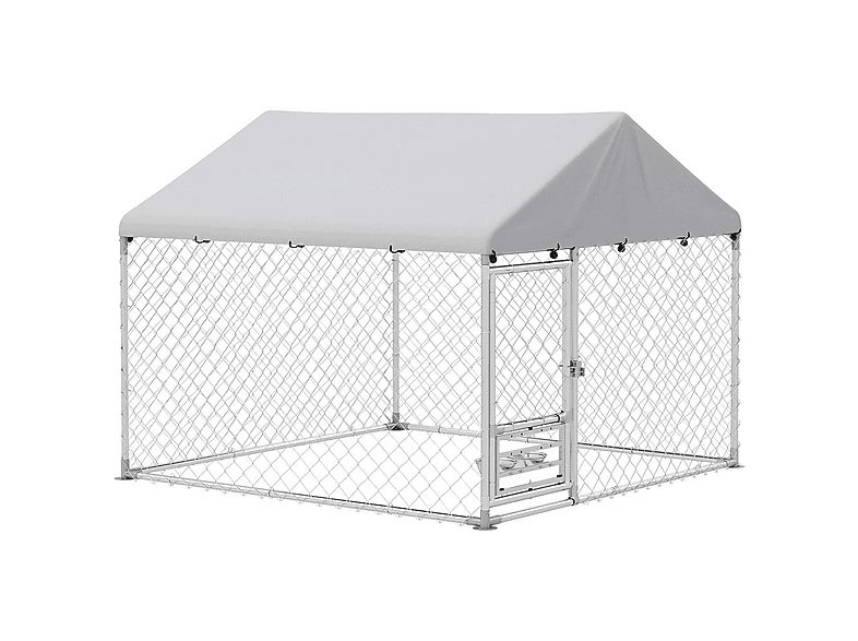 Perrera exterior - PAWHUT D02-240V00SR, para Perro, Plata