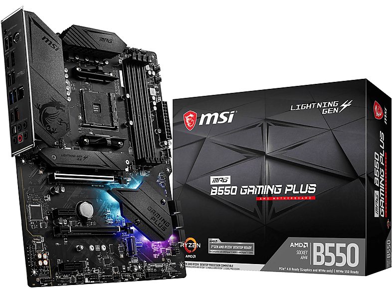 Placa base  - 4719072731885 MSI, ATX, AMD B550, Sockel AM4, Negro