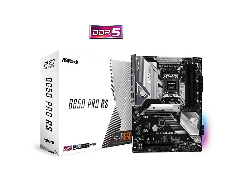 Placa base  - B650 Pro RS ASROCK, ATX, AMD B650, Sockel AM5, Multicolor