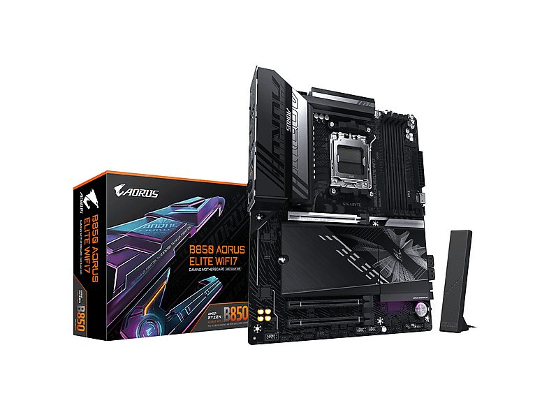 Placa base  - B850 A ELITE WF7 GIGABYTE, ATX, AMD B850, Sockel AM5, Multicolor
