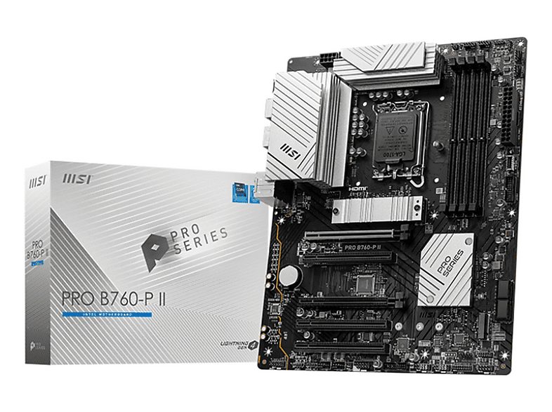 Placa base  - MSI PRO B760-P II placa base Intel B760 LGA 1700 ATX MSI, ATX, Intel B760, LGA 1700, Multicolor