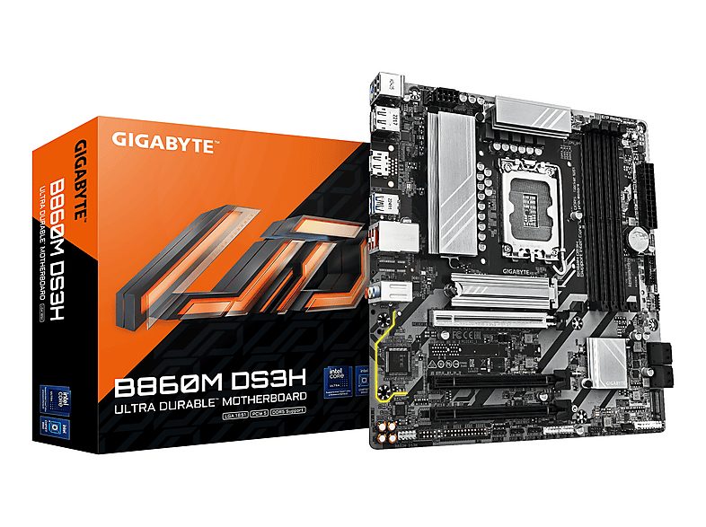 Placa base  - PB11154644 GIGABYTE, micro ATX, Intel B860, LGA 1851 (Socket V1), Dark brown