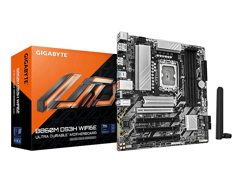 Placa base  - PB11154648 GIGABYTE, micro ATX, Intel B860, LGA 1851 (Socket V1), Dark brown