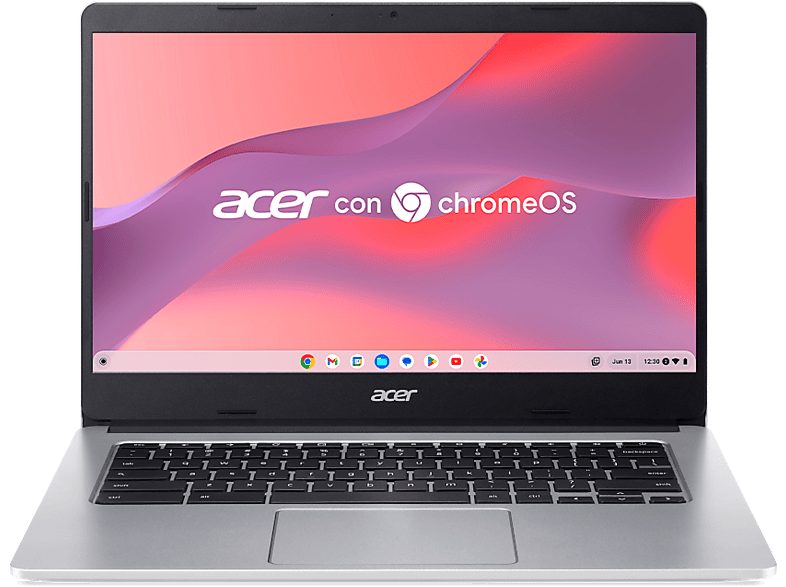 Portátil - Acer Chromebook 314 CB314-2H-K5J3, 14" Full-HD, Mediatek MTK MT8183, 8GB RAM, 128GB eMMC, Mali-G72, Chrome OS, Plata