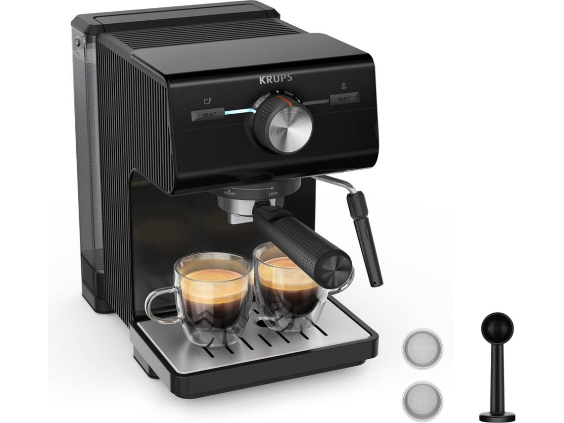 Cafetera KRUPS Authentic XP381810 (15 Bar - Negro)