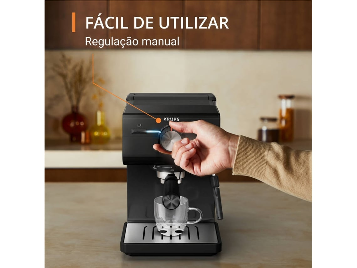 Cafetera KRUPS Authentic XP381810 (15 Bar - Negro)