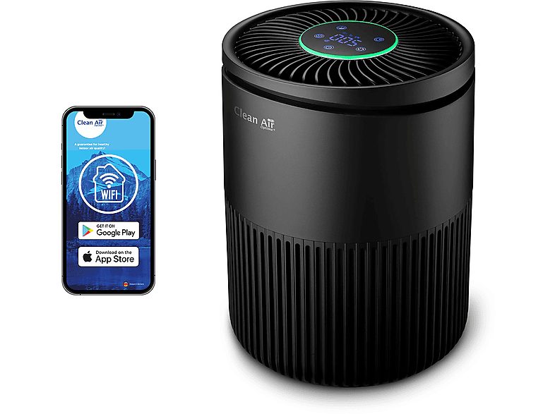 Purificador de aire - CLEAN AIR OPTIMA Más inteligente CA-503B Compact Smart, 22 W, Negro