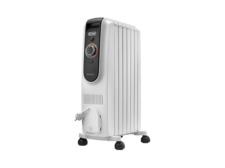 Radiador de aceite - De'Longhi Dragon EASYTRONIC TRD51025, 2500W, 12 niveles de temperatura, 10 elementos, Blanco
