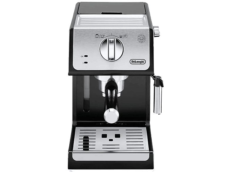 REACONDICIONADO Seminuevo Bueno Cafetera express - De'Longhi ECP33.21.BK, Bomba de presión Thermoblock, 15 bar, 1100 W, 1.1 l, 2 cafés, Plata y Negro