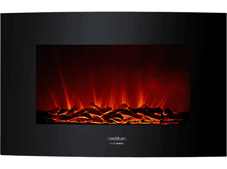 REACONDICIONADO Seminuevo Muy bueno Chimenea - Cecotec Ready Warm 3500 Curved Flames, 35", 2000W, 30m², 2 modos, Control remoto, Negro