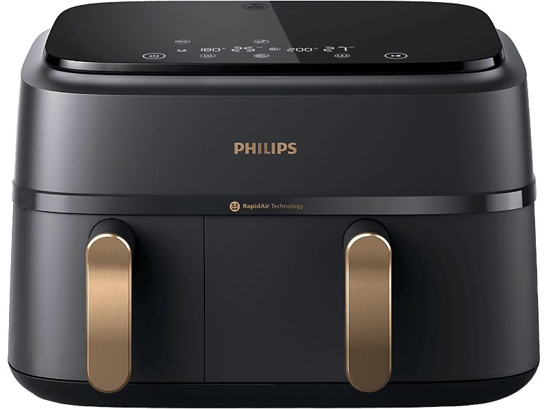 REACONDICIONADO Seminuevo Muy bueno Freidora de aire - Philips Airfryer NA352/00, Doble cesta, 6 L y 3 L, 2.750 W, Tecnología Exclusiva RApidAir