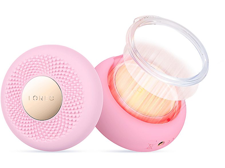 Rejuvenecedor facial - FOREO UFO 3 mini, Apagado automático, Rosa perla