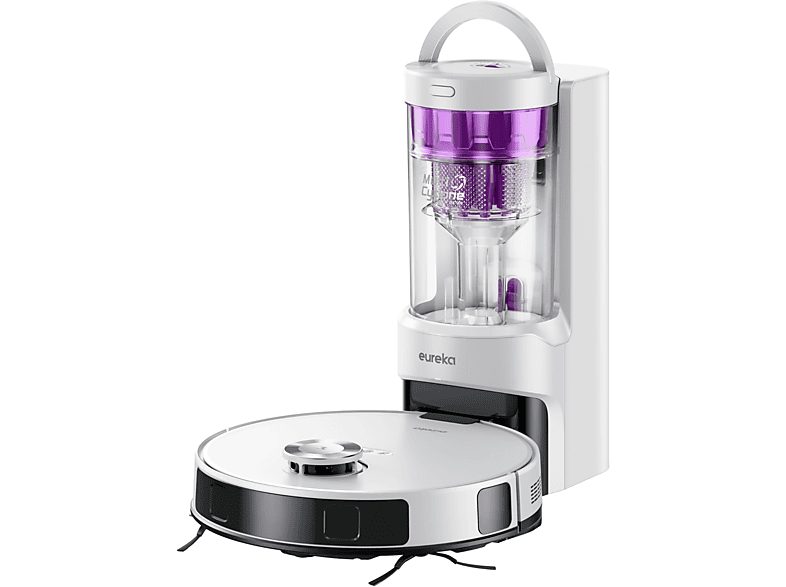 Robot aspirador - EUREKA E20 Plus Black, Depósito 2 l, Autonomía 180.0 min, Blanco