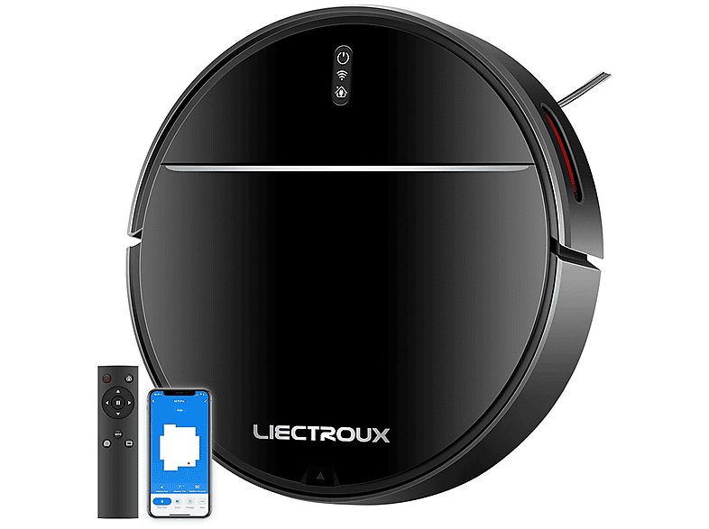 Robot aspirador - LIECTROUX M7S Pro, 15 W, Depósito 600 ml, Autonomía 110 min, negro