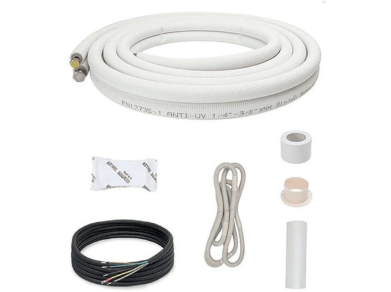 Soporte de aire acondicionado  - Kit Tubo preaislado 10 SANNOVER, blanco
