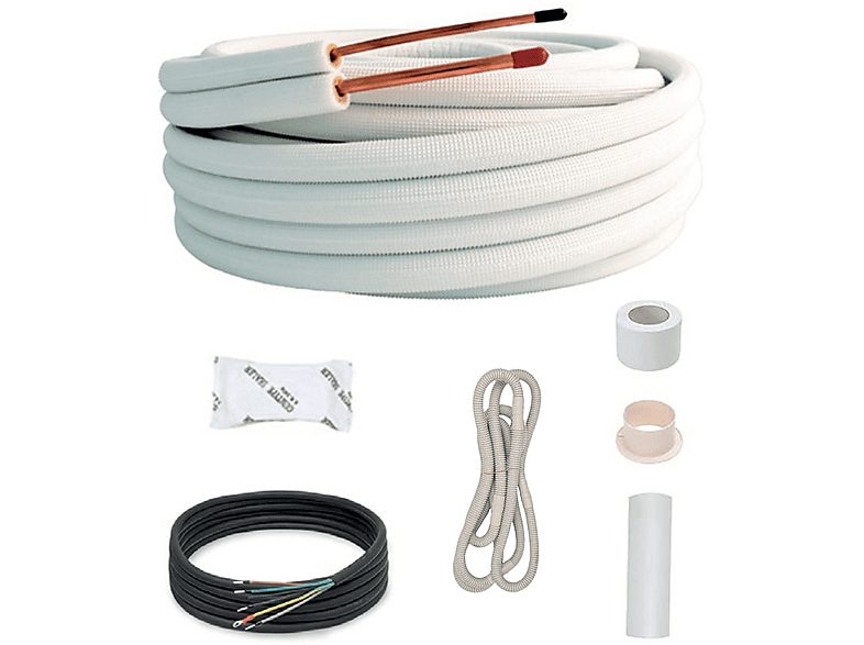 Soporte de aire acondicionado  - Kit Tubo preaislado 20 SANNOVER, blanco