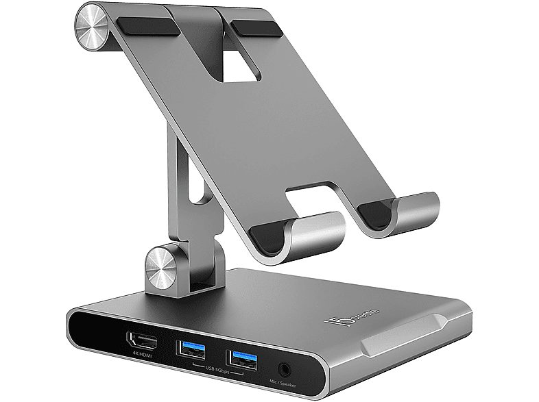 Soporte de múltiples ángulos con estación de acoplamiento  - JTS224-N J5CREATE, Gris Metalizado