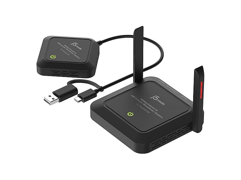 Transmisor de señal  - JVW120-N para Cámaras USB / Micrófonos / Altavoces J5CREATE, Negro