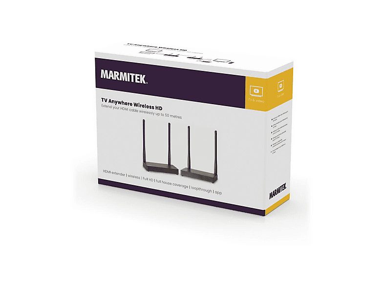 Transmisor de señal  - TV Anywhere Wireless HD MARMITEK, Negro