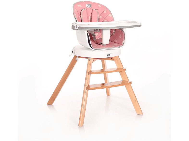 Trona  - De bebé NAPOLI 3 en 1, giratoria 360º PINK BEARS LORELLI, PINK BEARS