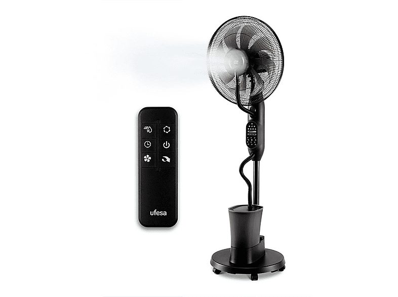 Ventilador de agua - UFESA VNDC, 3 velocidades, Negro